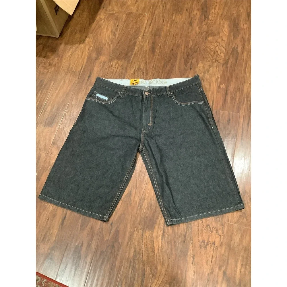 VINTAGE Pepe Shorts Men Size44 Embroidered Loose Baggy Jean Denim Hip Hop